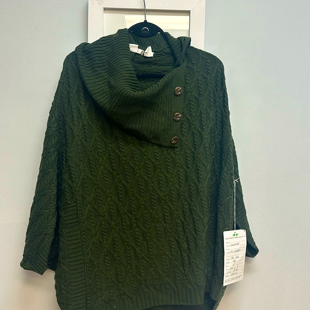 Design History knitwear Cape like convertible turtle neck Sweater